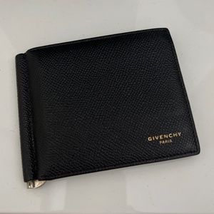 Givenchy Men's Black Money Clip Billfold Wallet
